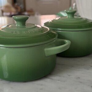 Le Creuset Mini Round Cocotte (Set of 2) - Rare Two Tone Green